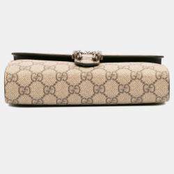 Pre Owned Gucci Beige GG Supreme Dionysus Chain Wallet