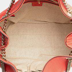 Pre Owned Gucci Pink Medium Leather Soho Chain Tote