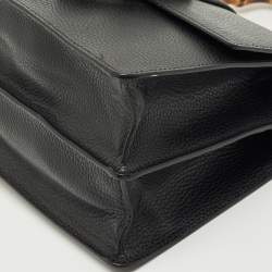 Pre Owned Gucci Black Leather Medium Dionysus Bamboo Top Handle Bag