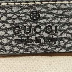 Pre Owned Gucci Black Leather Medium Dionysus Bamboo Top Handle Bag