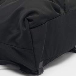 Pre Owned Gucci Black Leather and Nylon Pocket Drawstring Backpack