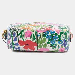 Pre Owned Gucci White Ken Scott Mini GG Marmont Floral Printed Matelasse Leather Crossbody