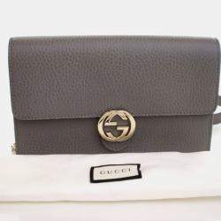 Pre Owned Gucci Interlocking GG Calfskin Wallet On Chain