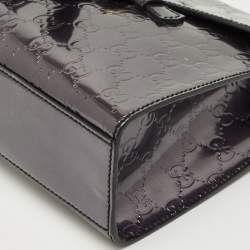 Pre Owned Gucci Purple Guccissima Patent Leather Medium Emily Chain Shoulder Bag