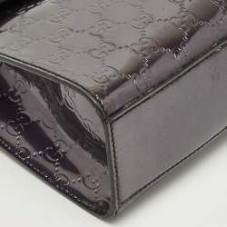 Pre Owned Gucci Purple Guccissima Patent Leather Medium Emily Chain Shoulder Bag