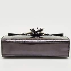 Pre Owned Gucci Purple Guccissima Patent Leather Medium Emily Chain Shoulder Bag