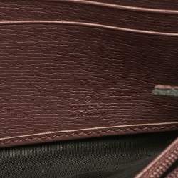 Pre Owned Gucci Old Rose Leather Interlocking G Flap Continental Wallet