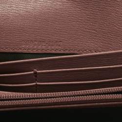Pre Owned Gucci Old Rose Leather Interlocking G Flap Continental Wallet