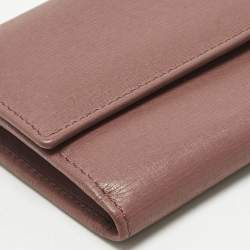 Pre Owned Gucci Old Rose Leather Interlocking G Flap Continental Wallet