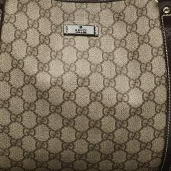Pre Owned Gucci Beige/Brown GG Supreme Canvas Medium Joy Tote