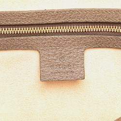 Pre Owned Gucci Beige Brown Medium GG Supreme Ophidia Web Satchel