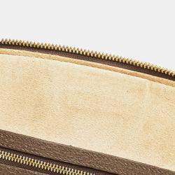 Pre Owned Gucci Beige Brown Medium GG Supreme Ophidia Web Satchel