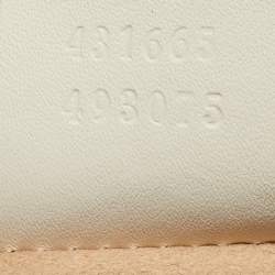 Pre Owned Gucci Off White Leather Medium Embellished Web Sylvie Top Handle Bag