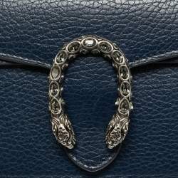 مملوكة مسبقًا Gucci Navy Blue Leather Super Mini Crystal Dionysus Shoulder Bag