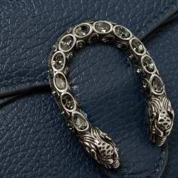 مملوكة مسبقًا Gucci Navy Blue Leather Super Mini Crystal Dionysus Shoulder Bag