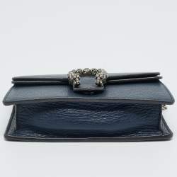 مملوكة مسبقًا Gucci Navy Blue Leather Super Mini Crystal Dionysus Shoulder Bag