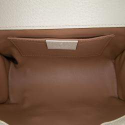 Pre Owned Gucci Beige Brown Small GG Supreme Berry Padlock Crossbody