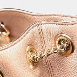 Pre Owned Gucci Pink Medium Leather Soho Chain Tote