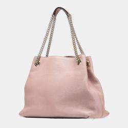 Pre Owned Gucci Pink Medium Leather Soho Chain Tote