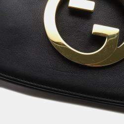 Pre Owned Gucci Blondie Small Black Leather Shoulder Bag