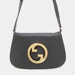 Pre Owned Gucci Blondie Small Black Leather Shoulder Bag