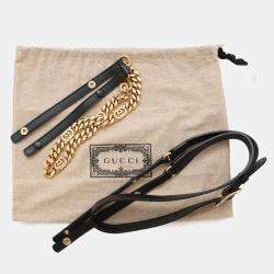 Pre Owned Gucci Blondie Small Black Leather Shoulder Bag