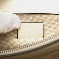 Pre Owned Gucci White Medium Leather Bamboo Dionysus Web Satchel