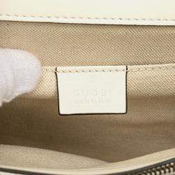 Pre Owned Gucci White Medium Leather Bamboo Dionysus Web Satchel