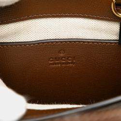 Pre Owned Gucci Beige Mini GG Supreme Interlocking G Satchel