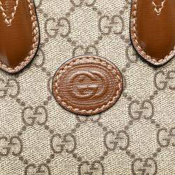 Pre Owned Gucci Beige Mini GG Supreme Interlocking G Satchel