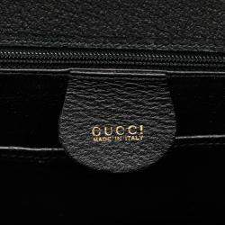 Pre Owned Gucci Black Calfskin Bamboo Night Handbag