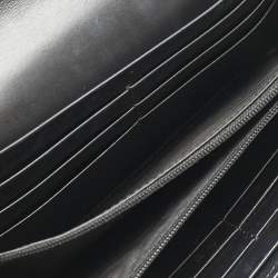 Pre Owned محفظة غوتشي قفل سلاسل قماشية جلد غوتشي أسود