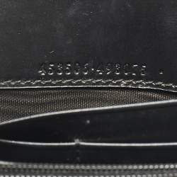 Pre Owned محفظة غوتشي قفل سلاسل قماشية جلد غوتشي أسود