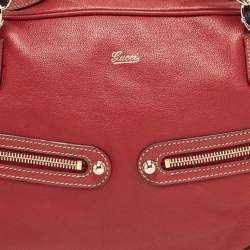 Pre Owned Gucci Red Leather Capri Bowler Bag