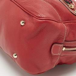 Pre Owned Gucci Red Leather Capri Bowler Bag