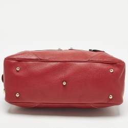 Pre Owned Gucci Red Leather Capri Bowler Bag
