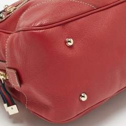 Pre Owned Gucci Red Leather Capri Bowler Bag