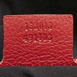 Pre Owned Gucci Red Leather Capri Bowler Bag