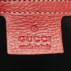 Pre Owned Gucci Red Leather Capri Bowler Bag