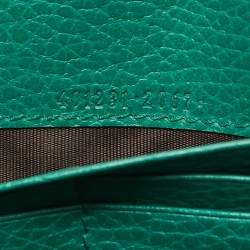 Pre Owned Gucci Green Leather Dionysus Wallet on Chain