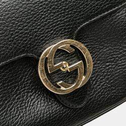 Pre Owned Gucci Black Small Dollar Calfskin Interlocking G Crossbody