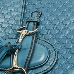 Pre Owned Gucci Teal Microguccissima Leather Medium Emily Chain Shoulder Bag