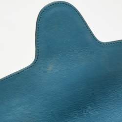 Pre Owned Gucci Teal Microguccissima Leather Medium Emily Chain Shoulder Bag