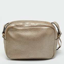 Pre Owned Gucci Metallic Leather Small Soho Disco Crossbody Bag