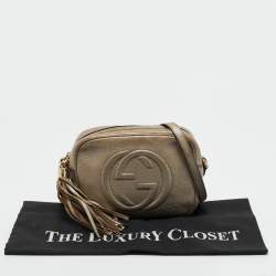 Pre Owned Gucci Metallic Leather Small Soho Disco Crossbody Bag