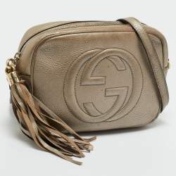 Pre Owned Gucci Metallic Leather Small Soho Disco Crossbody Bag