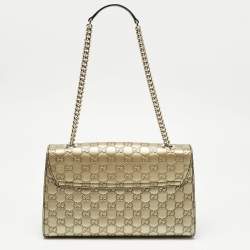 Pre Owned حقيبة كتف غوتشي إميلي سلسلة جلد غوكسيسيما ذهبي باهت وسط