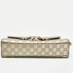 Pre Owned حقيبة كتف غوتشي إميلي سلسلة جلد غوكسيسيما ذهبي باهت وسط