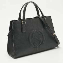 Pre Owned Gucci Black Leather Soho Tote