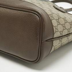 Pre Owned Gucci Beige/Ebony GG Supreme Canvas and Leather Small Ophidia Tote
